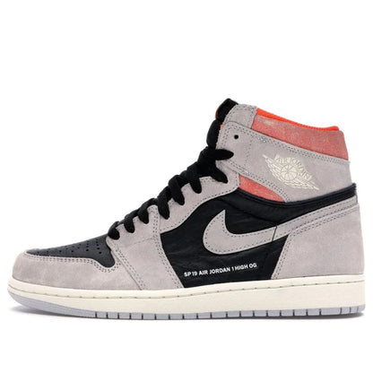 Jordan 1 Retro High Neutral Grey Hyper Crimson