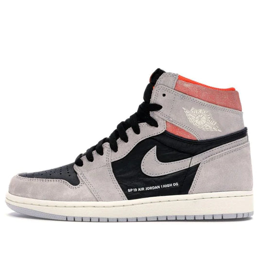 Jordan 1 Retro High Neutral Grey Hyper Crimson