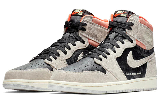 Jordan 1 Retro High Neutral Grey Hyper Crimson