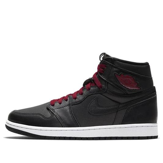 Jordan 1 Retro High Black Satin Gym Red