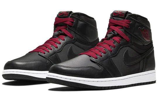 Jordan 1 Retro High Black Satin Gym Red
