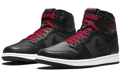 Jordan 1 Retro High Black Satin Gym Red