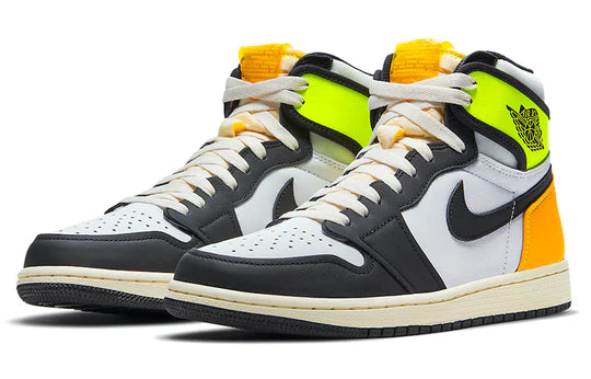 Jordan 1 Retro High White Black Volt University Gold