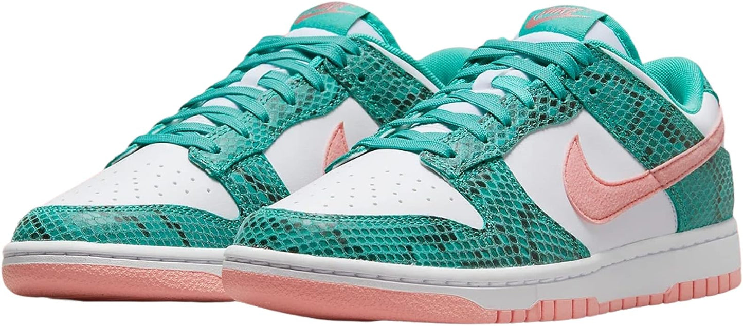 NIke Dunk Low Snakeskin Washed Teal Bleached Coral